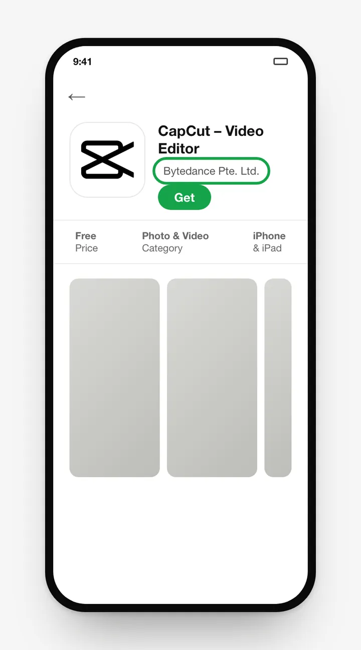 Illustration: CapCut on the Apple App Store on iPhone